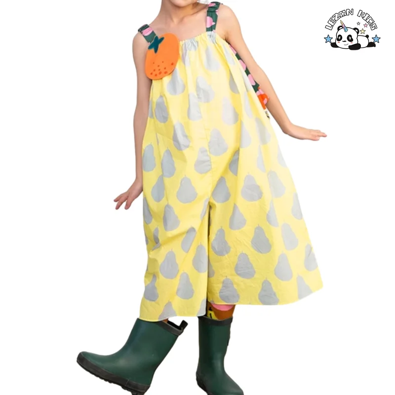LEZONKIDS - Designer Style Children's Fancy Dress Mock up Design Colorful Girls Color Block Dress